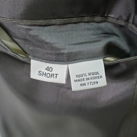 Joseph & Feiss Wool 2 Piece Suit 40S Gray Striped 44/29 Flat Front High Rise 2 B - Picture 14 of 16